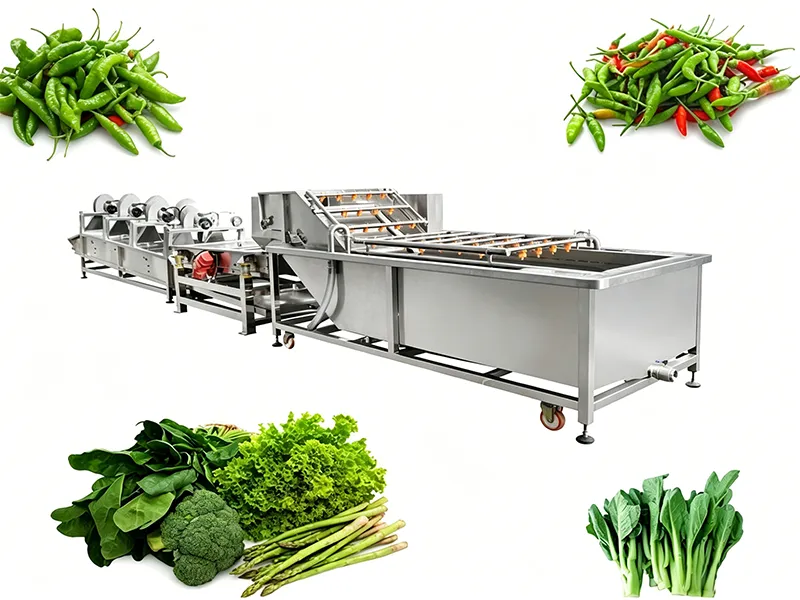 Leafy vegetable washing system for supermarket supply chain