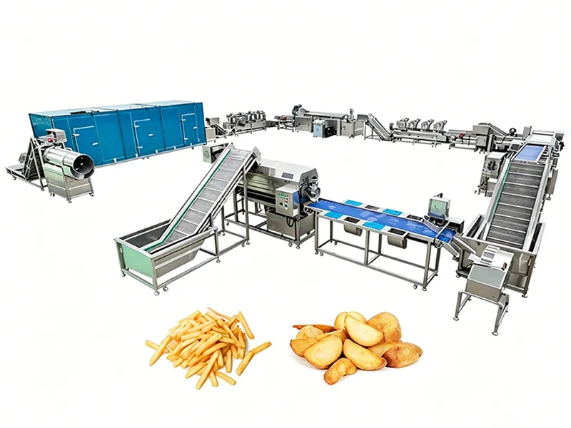 Potato pre-processing line for frozen food plant