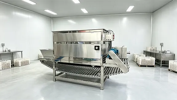 Chain type continuous onion peeling machine