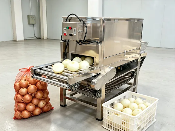 Onion peeling machine