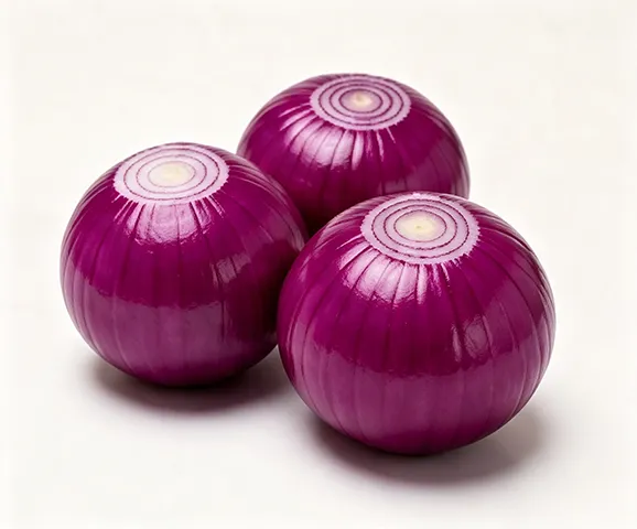 Peeled red onions