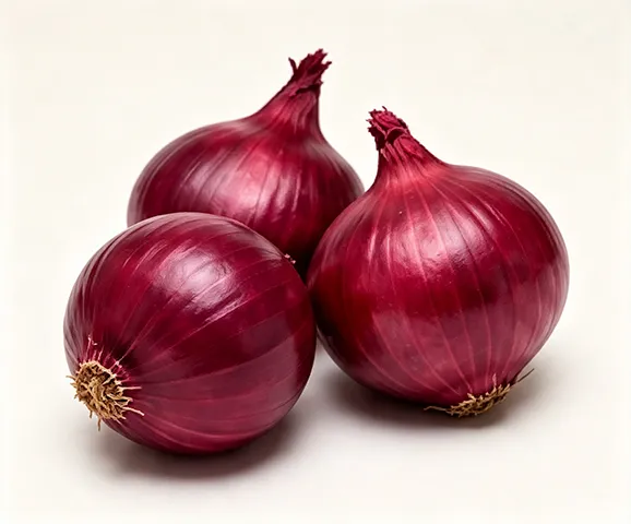 Red onions before peeling