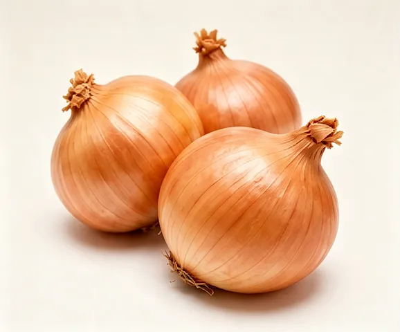 Yellow onions before peeling