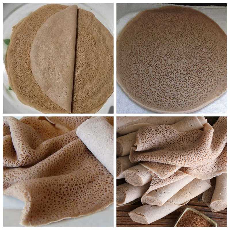 Ethiopian injera(flatbread) made by injera maker