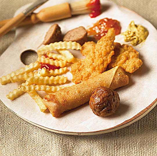 fried foods made by batch fryer