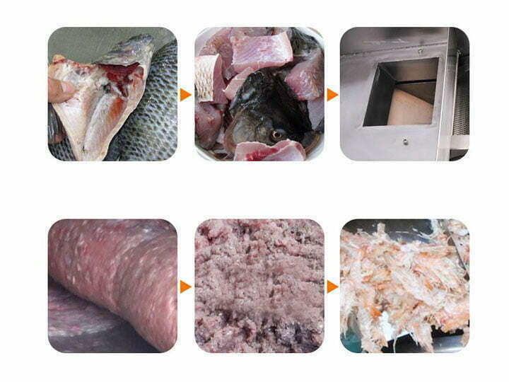 fish meat and bone separating process