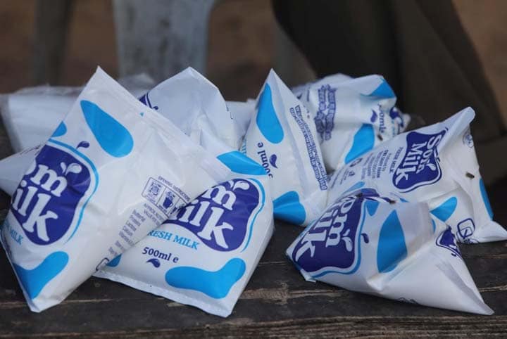 packed milk for sterilizing