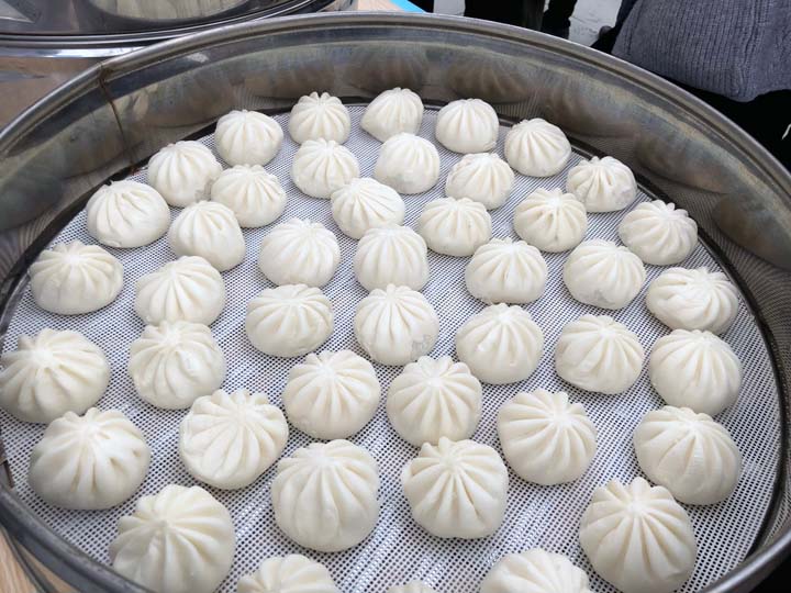 stuffed buns made by the bun machine