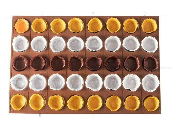 various paper cups for making cupcakes